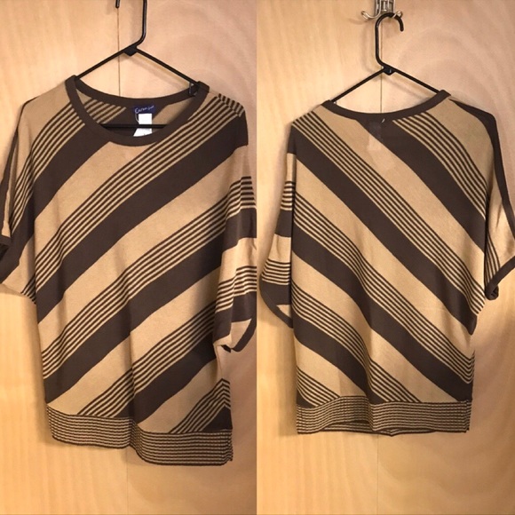 3X ASYMMETRICAL ACRYLIC SWEATER TOP - Picture 1 of 6